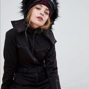 Size 2 petite black all in one ski suit